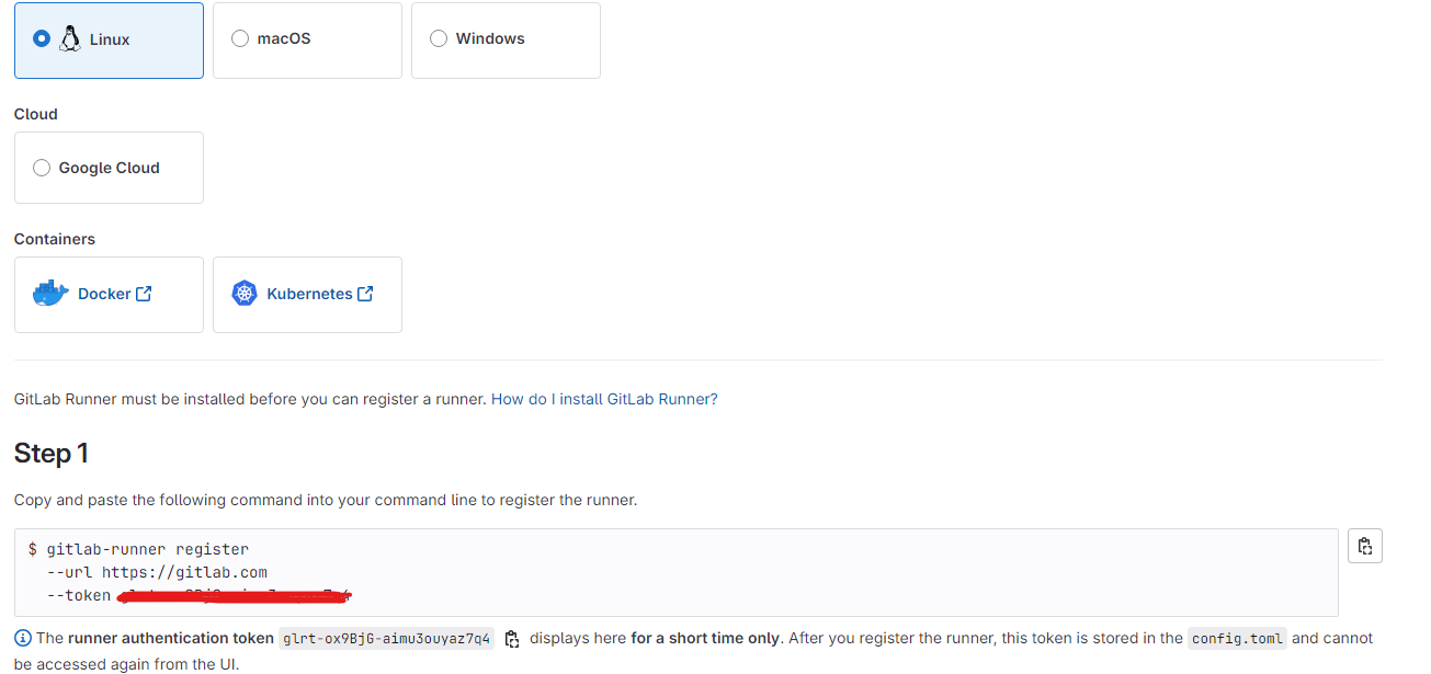 gitlab runner token