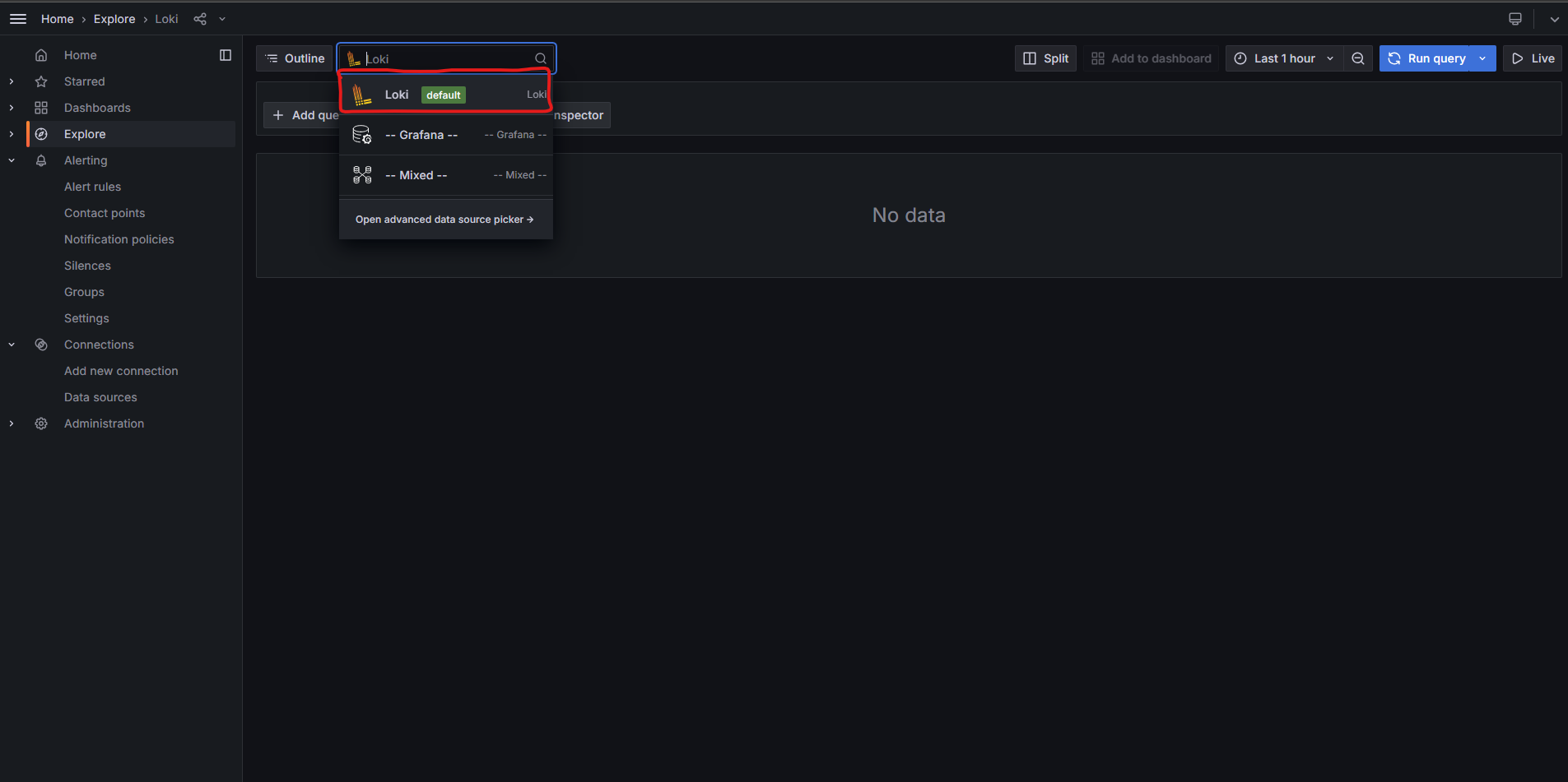 grafana loki explore